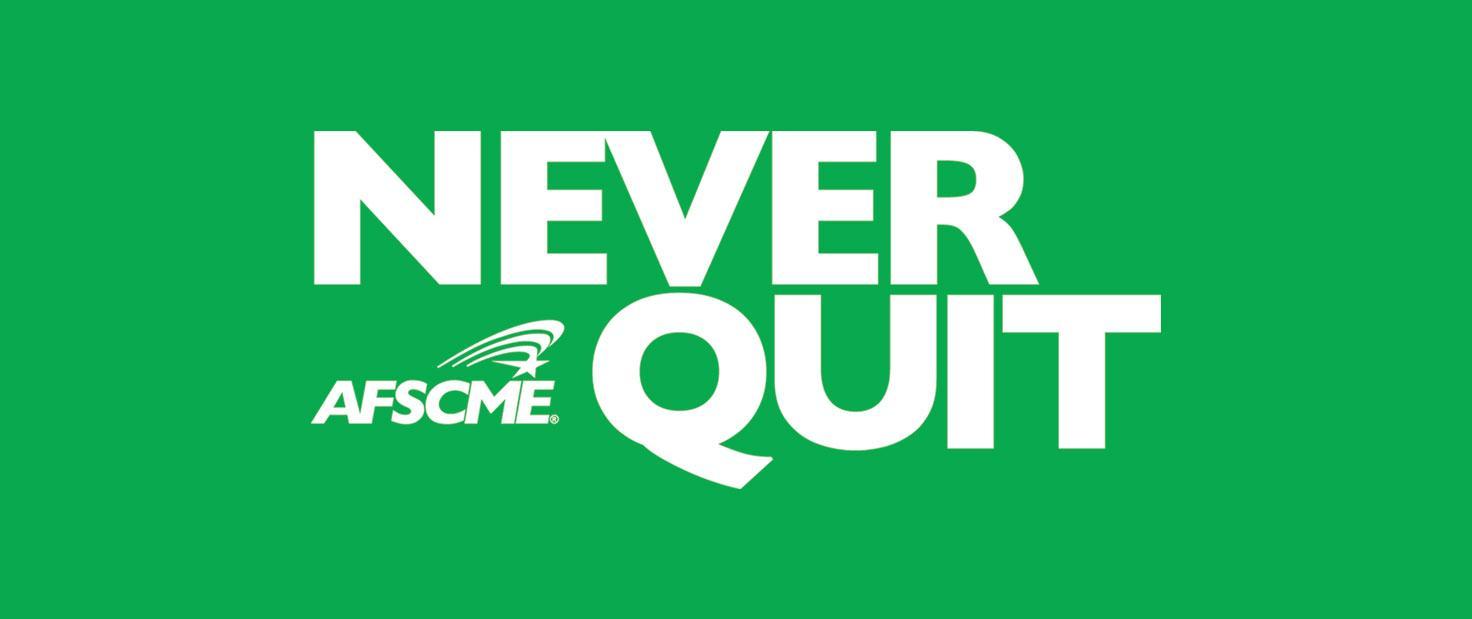 AFSCME Never Quit logo